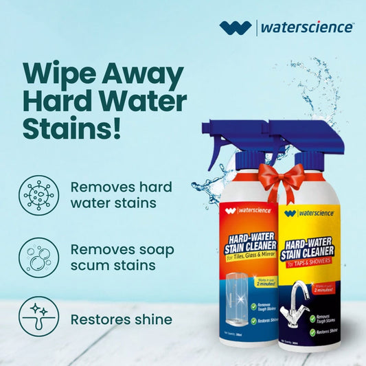 Remove Hard Water Stains with Stain Removing Sprays, Tablets & Wipes –  WaterScience