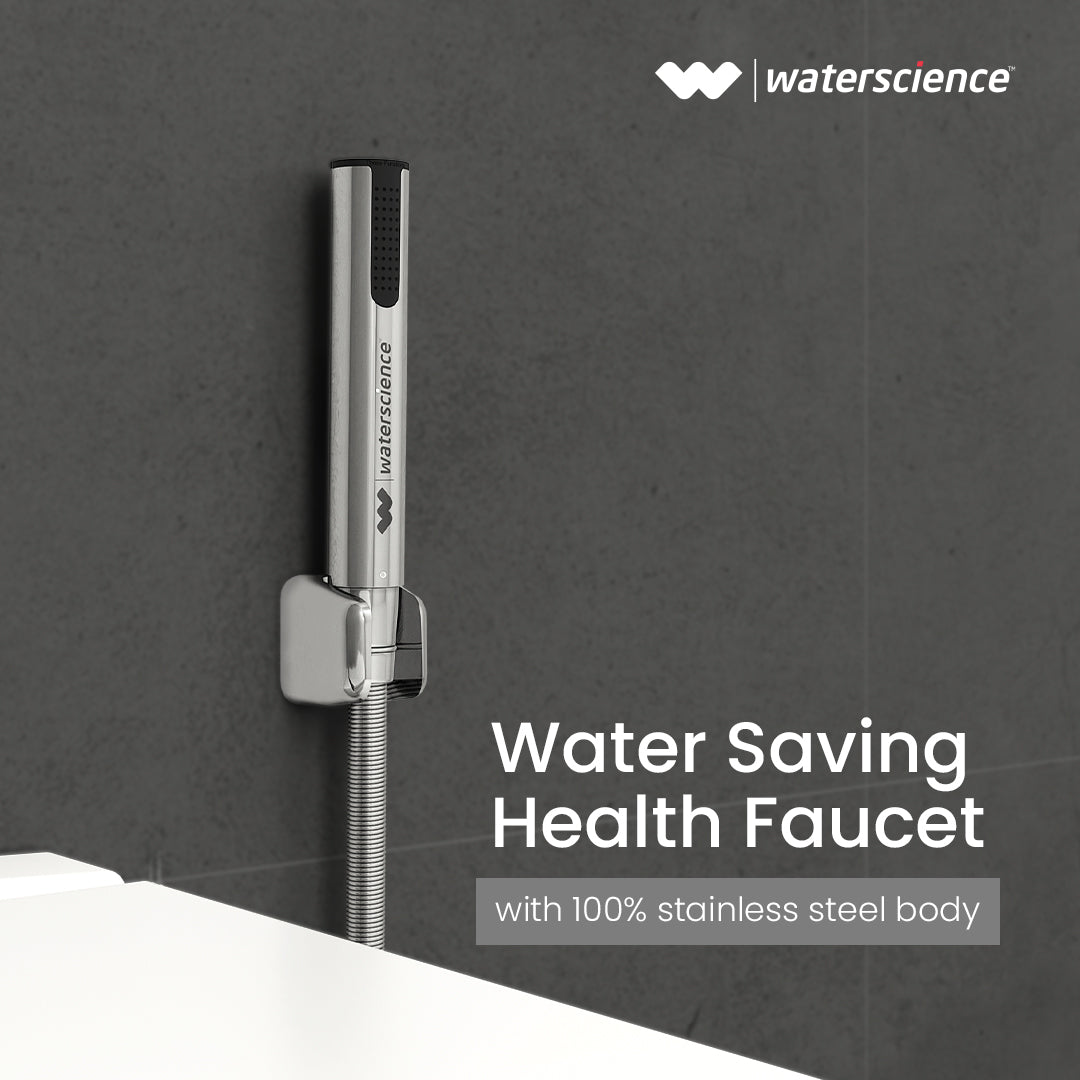 WaterScience Water Saving Health Faucet | Stainless Steel | 3 Flow Modes | Chrome Finish | Without Hose - PURO-HFE-824